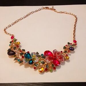 Beautiful costume jewelry statement necklace.